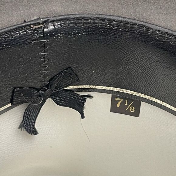 Dobbs Golden Coach Genuine Fur Felt Hat Charcoal Gray Size 7 1/8 Feathers & Pin - Picture 11 of 16